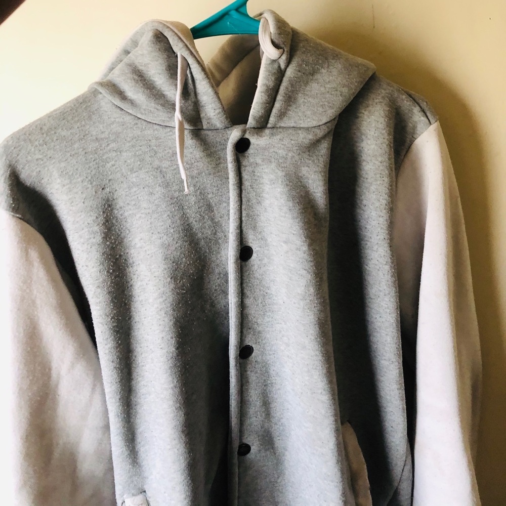 Gray and White Varsity Jacket